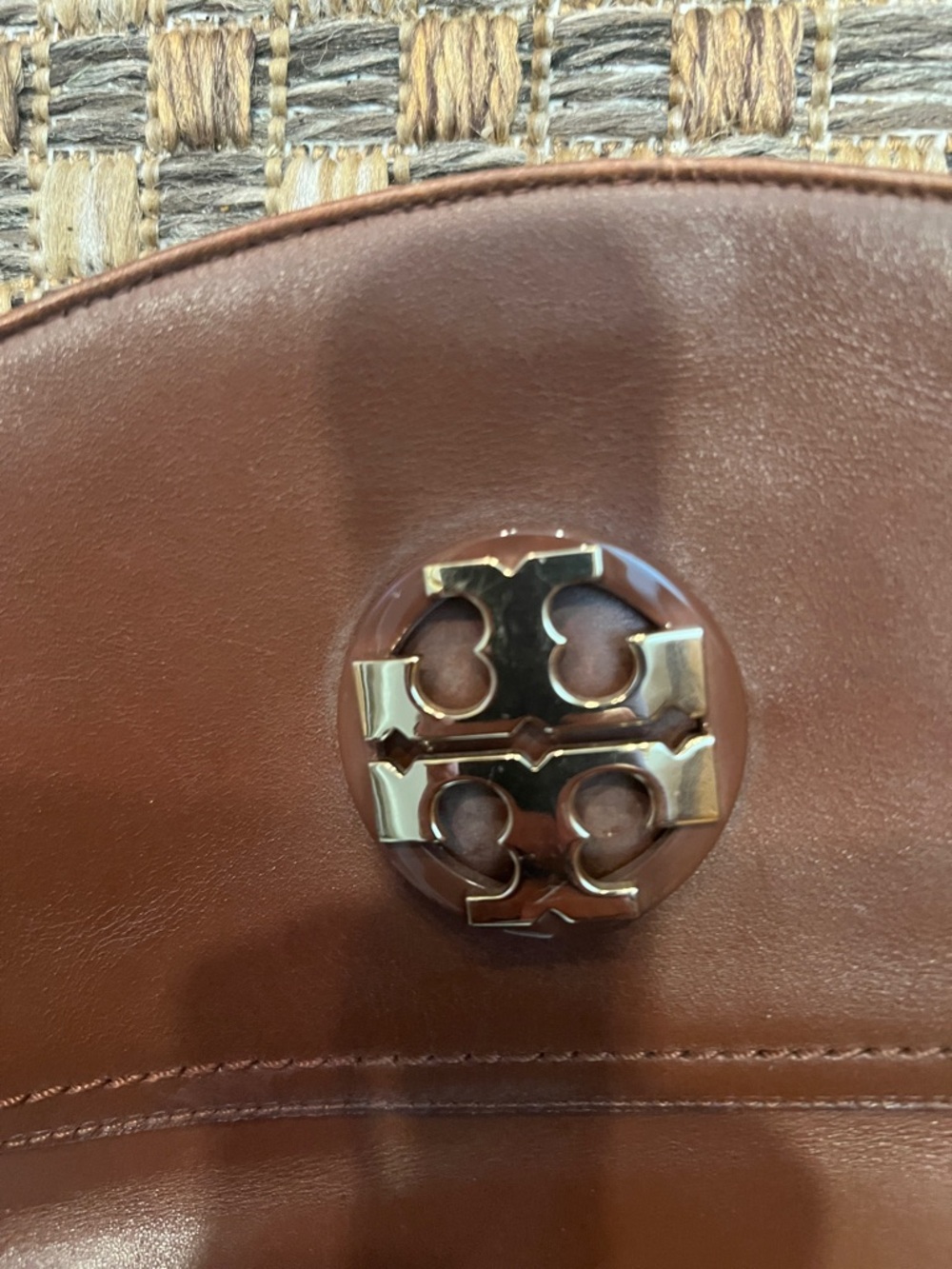 Tory Burch Brown Leather Knee-High Riding Boots with Gold Logo 8 - Picture 3 of 5